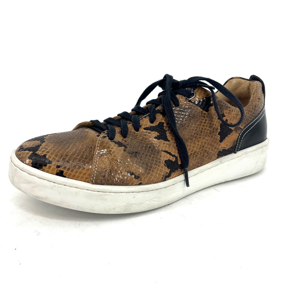 Donald Pliner Women's Snake‎ Print Leather Lace Up Sneakers (Alan-49) EU40